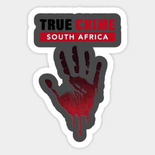 True Crime South Africa with bloody hand print Sticker